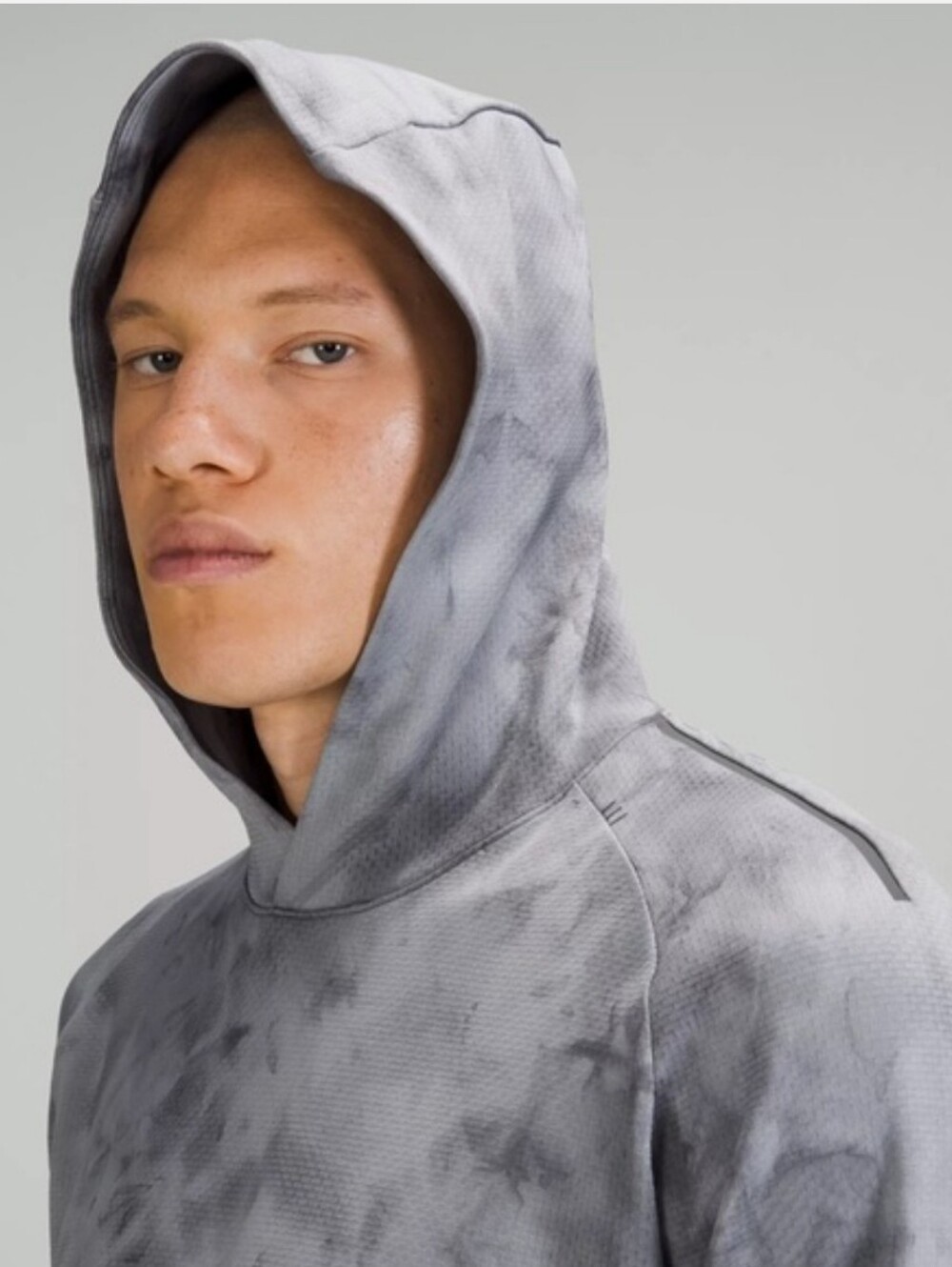 Lululemon Textured Tech Hoodie Diamond Dye Rhino Grey Anchor Sweatshirt Gray M - Picture 4 of 15